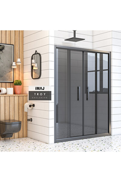 İmaj Banyo Troy Füme Cam Orta Açılır 2 Sabit 2 Sürgü Duşakabin