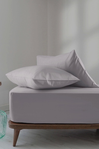 İssimo Home Simply Ice Gray Cotton Satin Fitted Set 120*200/50*70