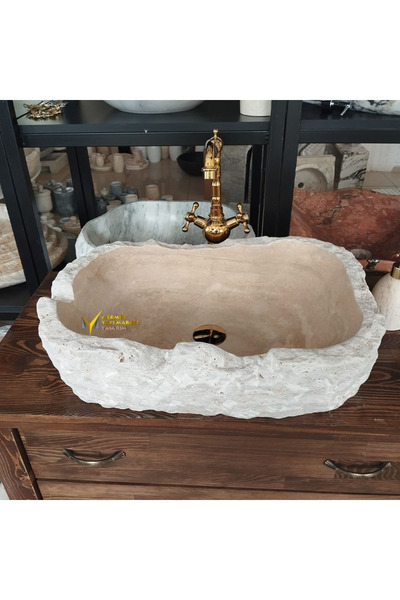 Genel Markalar Klasik Traverten Dikdörtgen Şekilsiz Lavabo