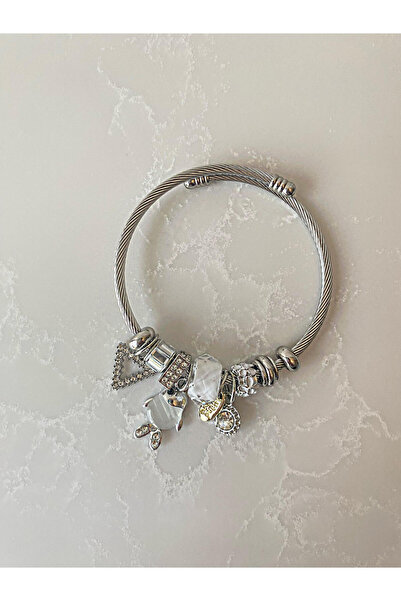 kubotique سوار من الفولاذ الأبيض مع سمكة ساحرة