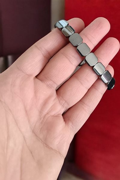 MGA DOĞAL TAŞ Laser Cut Hematite Bracelet - Natural Stone, Anti-Tarnish Color, Anti-Throw