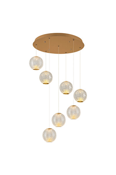 Özcan Aydınlatma Sarı 7'li Merkür Led Avize