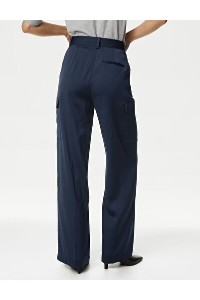 Marks & Spencer Wide Leg Saten Kargo Pantolon