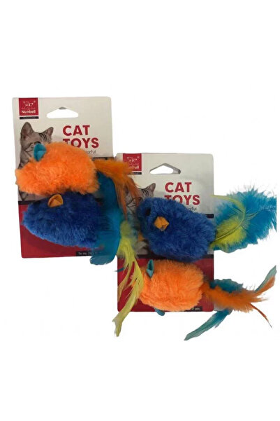 Nunbell Tüylü Kedi Fare Oyuncagı 2 li
