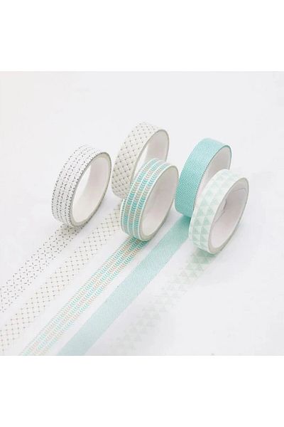 Limmy Vintage Washi Tape - Σετ με 5 γραμμικά μοτίβα, τυπωμένο αυτοκόλλητο χαρτί κάλυψης