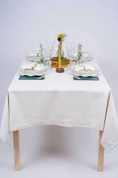 homease Velvet Textured Suede Dartless Tablecloth