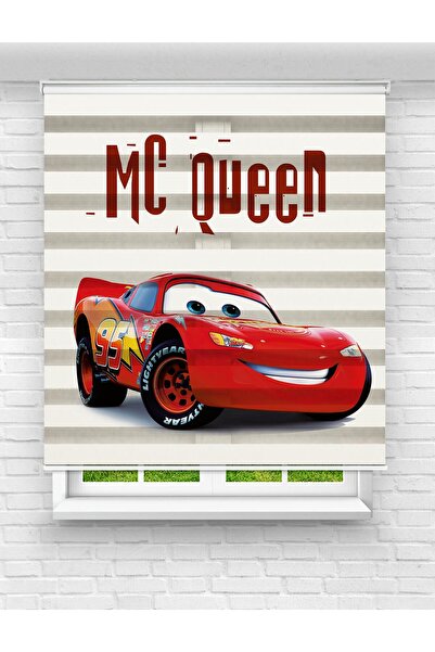 Mas Kırmızı Araba Baskılı Zebra Perde | Çocuk Odası Için Eğlenceli Ve Hızlı Tasarım