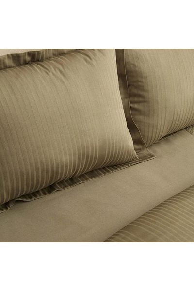 Karaca Home Uniq 100 % Baumwolle Sateen Doppel-Bettbezug-Set Khaki