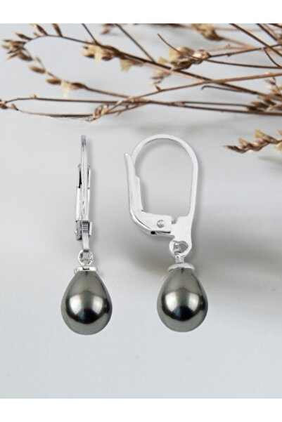 bymissmücevherat 925 Ayar Gümüş Kancalı Damla Tahiti Inci Küpe