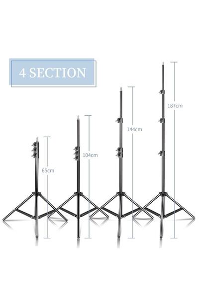 EN SİGA Bluetooth Kumandalı Tripod 2.1 Mt 360 Döner Başlıklı Telefon Tutucu Ring Light Stüdyo Lamba Ayağı