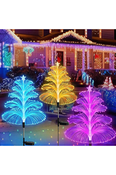 CeymSTecH Noel Ağacı Deseni Solar Enerji Led Işıkları Açık Su Geçirmez Bahçe ...