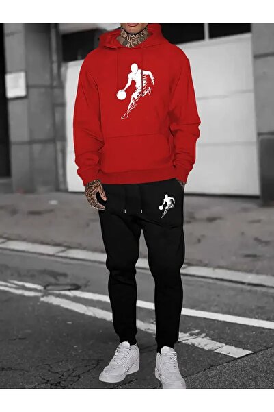 YOHO SPORT Trenerka sa kapuljačom i printom košarkaša - flis i pamuk, mekana ...