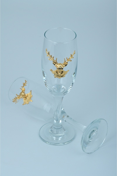 iQey Home كأس قهوة بتفاصيل غزال ذهبي