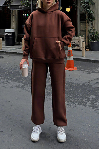 BayBayan Γυναικείο σετ φόρμας με εύκαμπτη τσέπη καγκουρό Oversize