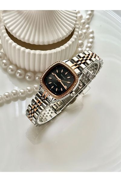 Ferrucci Ferrucci̇ Black Jubilee Women's Watch - Rose&Silver