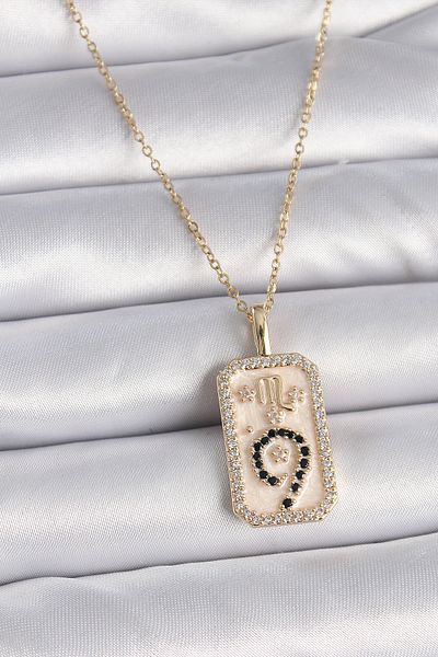 Skygo Gold Colored 316L Steel Chain - Women's Necklace with Scorpio and Zirconia - Tj-Bko9465