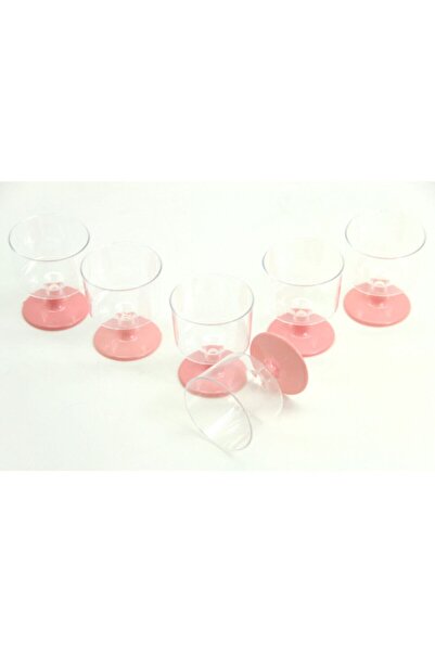 teknotrust 6'lı Pembe Şeffaf Mini Lohusa Şerbeti Kadehi 5.5x4.5 cm