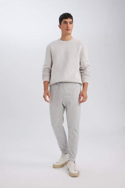DeFacto Jogger Sweatpants - Standard Fit, Lace Up Waist, Ελαστικό πόδι, A6468ax24au με τσέπες