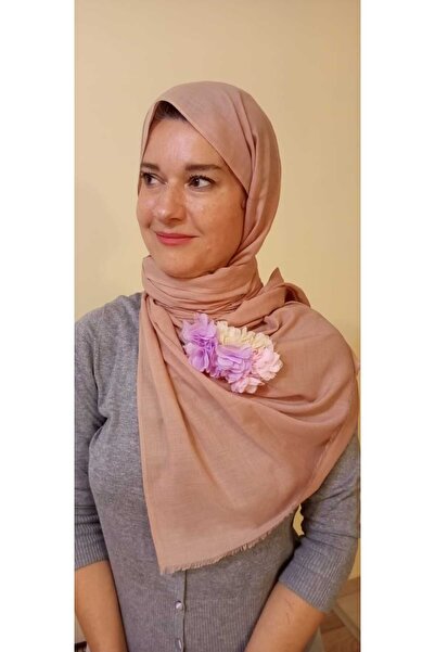 İskeçe Exclusive Handmade Design Hydrangea Themed Shawl in Special Box