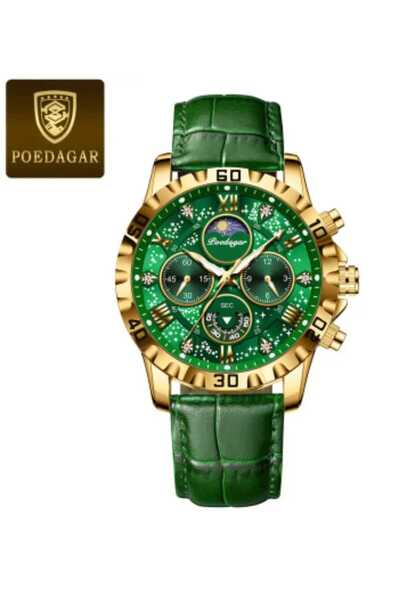 POEDAGAR Lüks Aydınlık Kadranlı Full Fonksiyon 3atm Su Geçirmez  Erkek Kol Saati