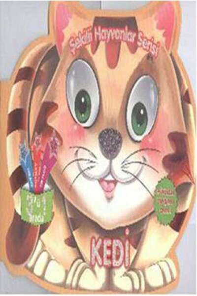 Parıltı Yayınları Şekilli Hayvanlar Serisi: Kedi  Boyama Kitapları