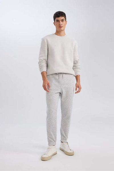 DeFacto Jogger Sweatpants - Standard Fit, Lace Up Waist, Ελαστικό πόδι, A6468ax24au με τσέπες