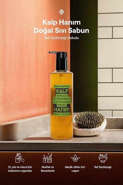 Otama Kırkpınar Natural Organic Liquid Soap & Shower Gel - Vegan - Heart Lady