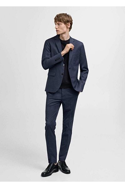 MANGO Man Jachetă Blazer Super Slim Fit din material elastic