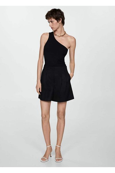 MANGO Woman Asymmetrische Baumwollbluse