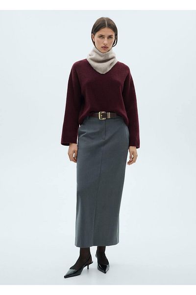 MANGO Woman Pulover tricotat cu gât