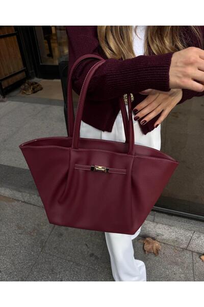 Tina İstanbul حقيبة يومية كبيرة الحجم باللون العنابي