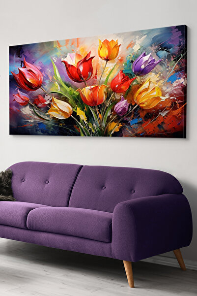 Evinemoda Ples boja - apstraktna umetnost sa živopisnim cvećem tulipana, jedn...