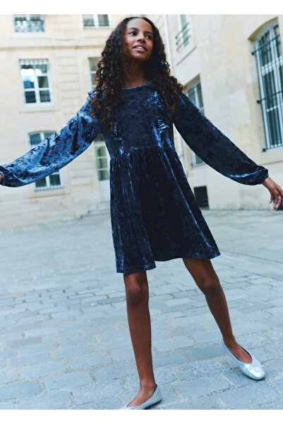 MANGO Kids Rochie din catifea cu volane