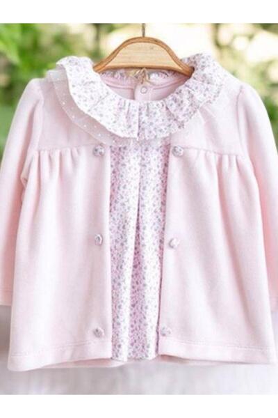 Mymio Baby Girl Floral Velvet Blouse and Trousers Set of 2