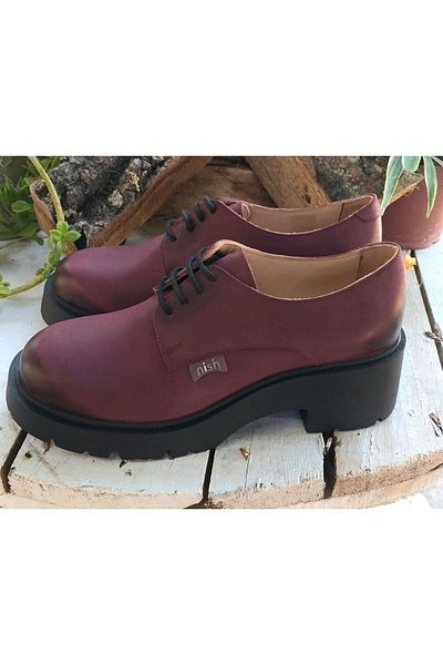 NISH N24166 Pantofi casual pentru bărbați, din piele naturală nubuck, cu talpă groasă