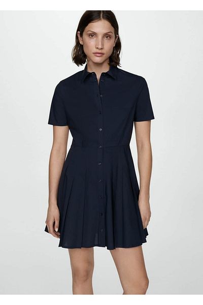 MANGO Woman Rochie cămașă plisată