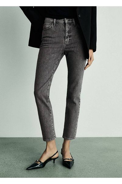 MANGO Woman Claudia Slim-Fit-Crop-Jeans