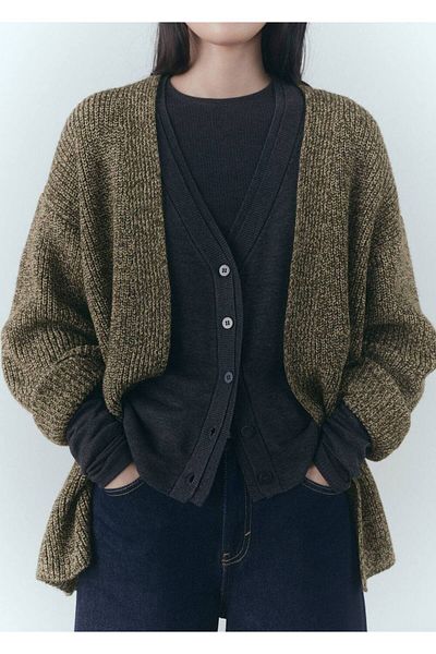 MANGO Woman Cardigan oversize din tricotaj