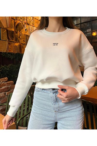 peri tower Φλις φούτερ Oversize Crew Neck - 3 νήματα