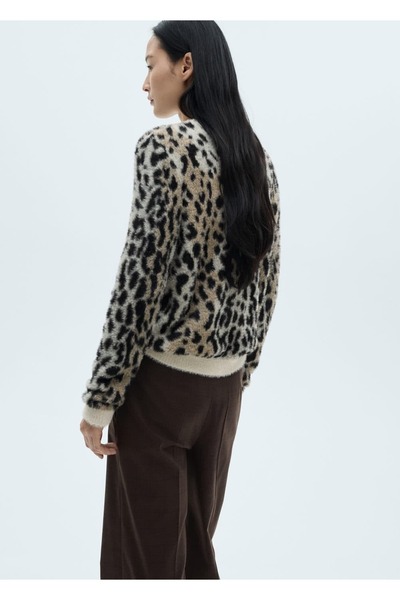 MANGO Woman Hayvan Desenli Kürk Görünümlü Kazak