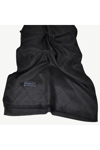 PİRAMİT Black Monogram P Patterned Shawl