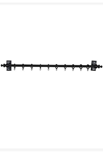 rustikstore ULUSOY PERDE Siyah Raysız Ahşap Rustik Perde Askısı - 125 Cm