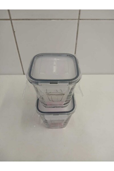 LAV Feyzade Set of 2 Glass Storage Containers with Lock - 700Cc Frs-228