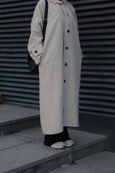 BARCHA CHİC Premium Stone Color Trench Coat