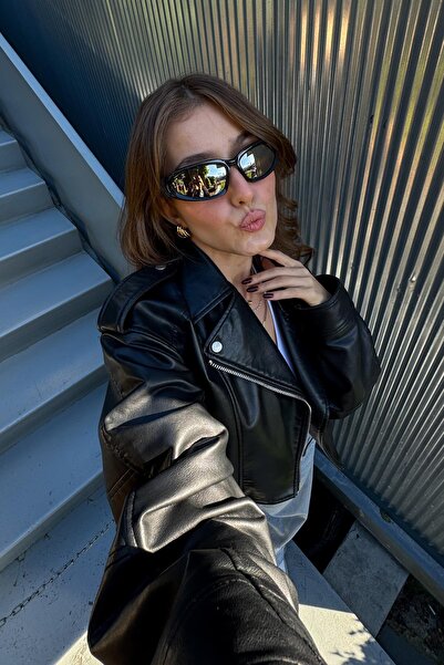 FALAN EYEWEAR Alien Kadın Rave Güneş Gözlüğü Siyah-Aynalı