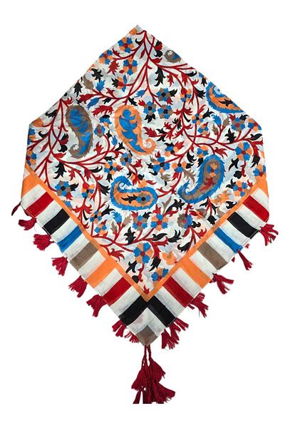 Safir Tuhafiye Βαμβακερό Ινδικό Φουλάρι 110 cm x 110 cm |   Ινδική γραφή