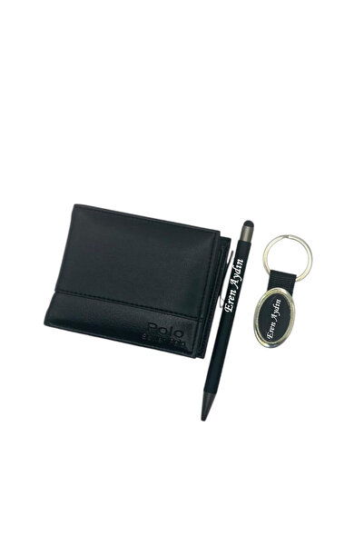 Home Sevgililer Günü Hediyesi Isme Özel Cüzdan Kalem Ve Anahtarlık Seti