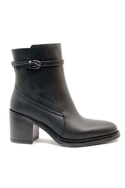 Greyder 34061 Дамски кожени ботуши с ток до глезена, черни