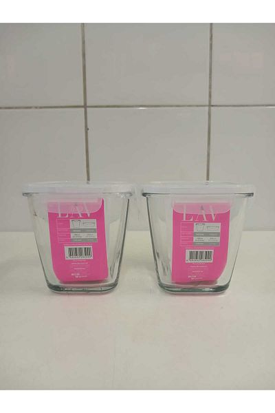 LAV Feyzade Set of 2 Glass Storage Containers with Lock - 700Cc Frs-228