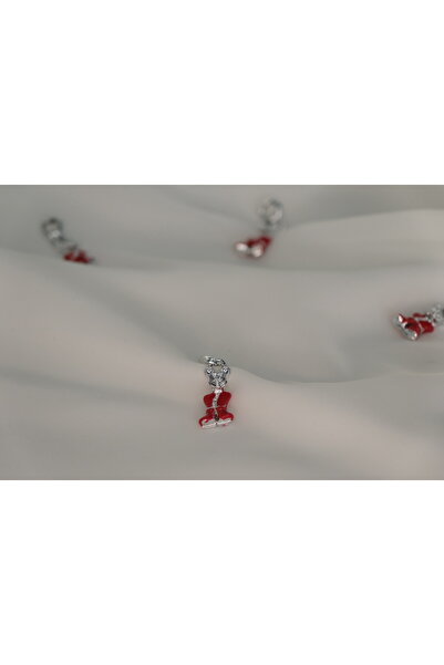 CYB STUDİO Red Dress Mouse Figure Stainless Steel Charm